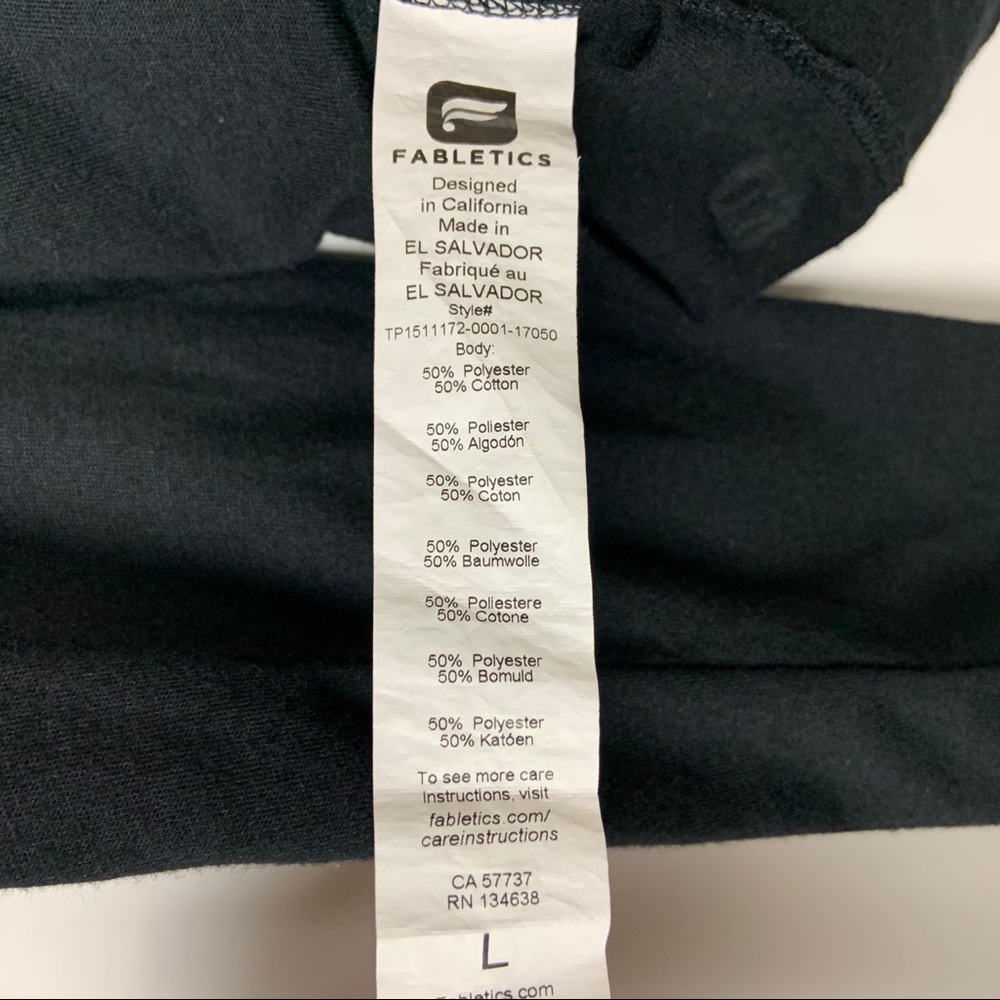Fabletics Switch Back Tee Sz Large Black Open Back - Picture 8 of 9